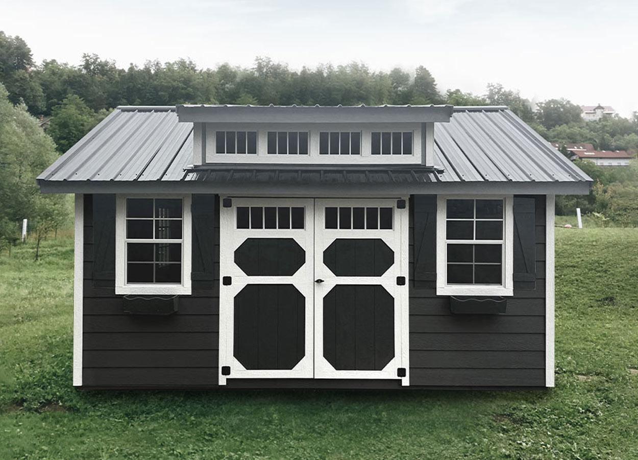Black Metal Garden Storage Shed